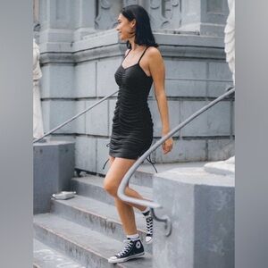 NWT Volcom Black Ruched Dress